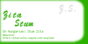 zita stum business card